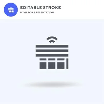 Smart Curtain icon vector, filled flat sign, solid pictogram isolated on whit Stock Illustration