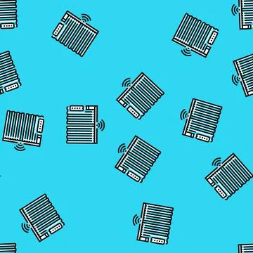 Smart curtains home vector seamless pattern Illustrazione stock