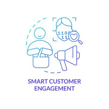 Smart customer engagement blue gradient concept icon Stock Illustration