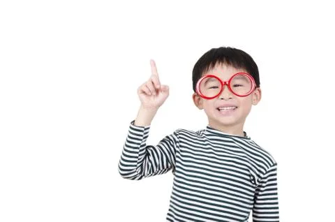 Smart cute boy thinking Stock Photos