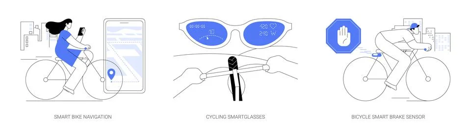 Smart cycling abstract concept vector illustrations. Stock Illustration