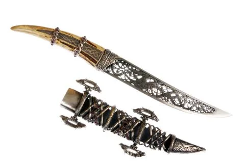 Smart dagger of the medieval soldier. It was used for hunting Stock Photos