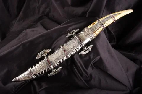 Smart dagger of the medieval soldier. It was used for hunting Stock Photos