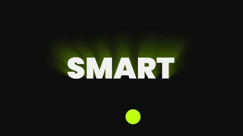 SMART dark tech text animation green neon light seamless loop Stock Footage 327534625