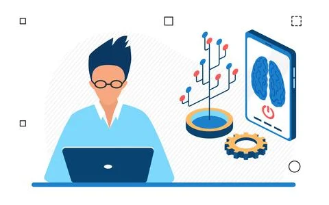 Smart data center centralized large amount of information Illustrazione stock