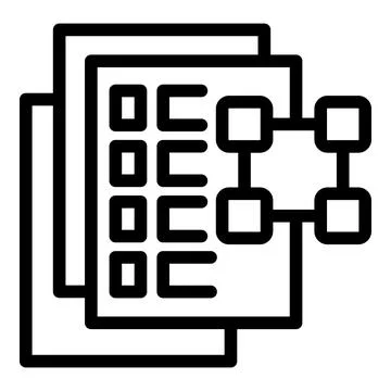 Smart data chart icon outline vector. Esg society Illustrazione stock