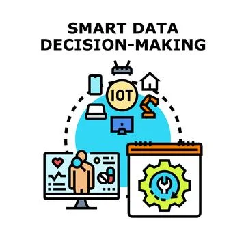 Smart data decision making process connecting technology Stock Illustration