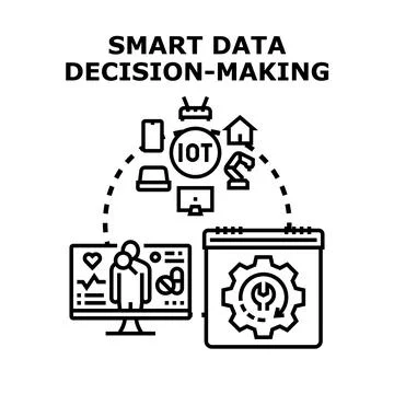 Smart data decision making process connecting technology Stock Illustration