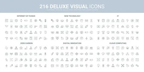 Smart data, digital technology and innovation development process, IoT line icon Illustrazione stock