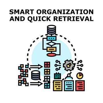 Smart data organization and quick information retrieval Stock Illustration