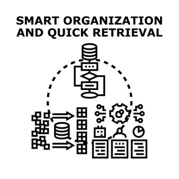Smart data organization and quick information retrieval Stock Illustration
