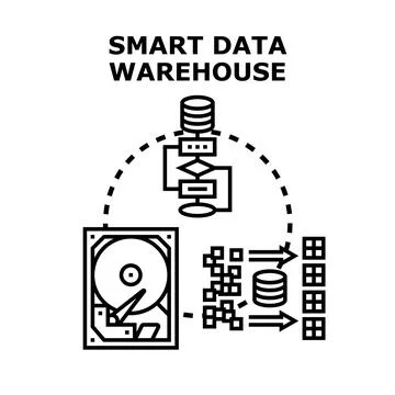Smart data warehouse processing Stock Illustration