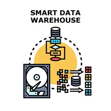 Smart data warehouse processing Stock Illustration