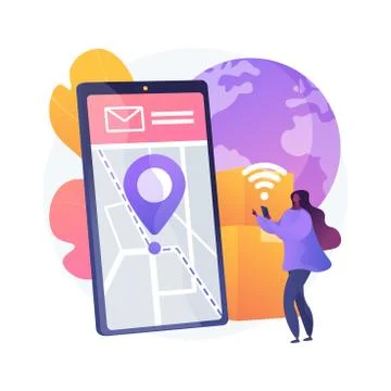 Smart delivery tracking abstract concept vector illustration. Stock Illustration
