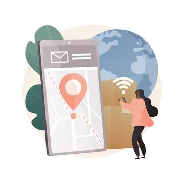 Smart delivery tracking abstract concept vector illustration. Stock Illustration