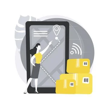 Smart delivery tracking abstract concept vector illustration. Stock Illustration