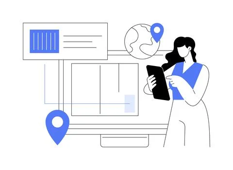 Smart delivery tracking abstract concept vector illustration. Stock Illustration