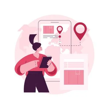 Smart delivery tracking abstract concept vector illustration. Stock Illustration