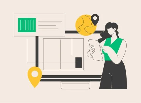 Smart delivery tracking abstract concept vector illustration. Stock Illustration