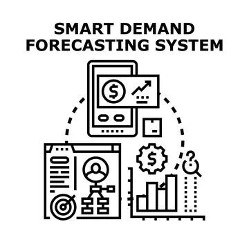 Smart demand forecasting system optimizing business processes Stock Illustration