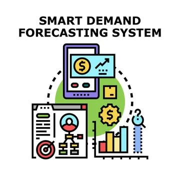 Smart demand forecasting system optimizing business processes Stock Illustration