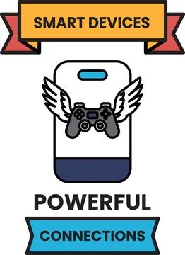 A smart device with a controller on top of it Stock Illustration