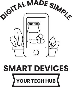 A smart device that is digital made simple Stock Illustration