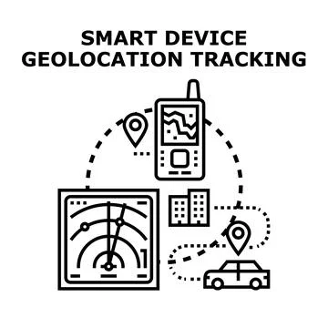 Smart device geolocation tracking and navigation system Stock Illustration