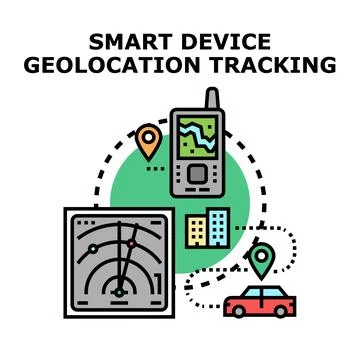 Smart device geolocation tracking and navigation system Stock Illustration