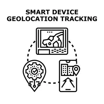 Smart device geolocation tracking system developing digital maps Stock-Illustration
