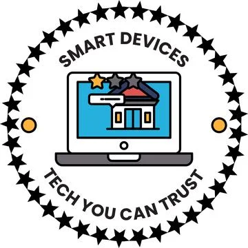 A smart device logo with a house on it 스톡 일러스트