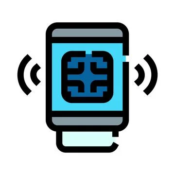 Smart device receiving wireless signal for identification and tracking Illustrazione stock