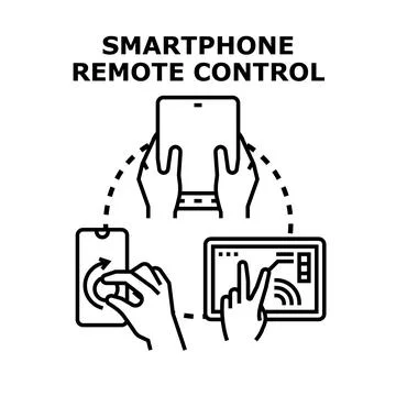 Smart device remote control systems technology concept Stock Illustration
