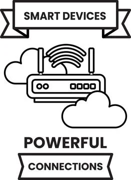 A smart device is shown with a cloud in the background Stock Illustration