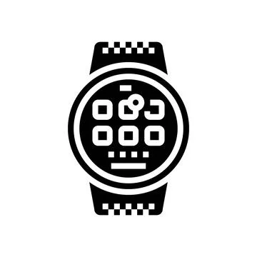 Smart device tech enthusiast glyph icon vector illustration Illustrazione stock