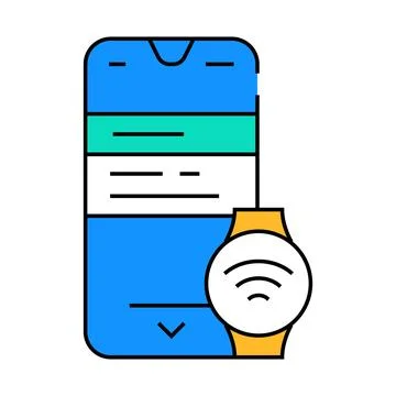 Smart device tech enthusiast icon color illustration Illustrazione stock