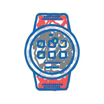 Smart device tech enthusiast icon doodle illustration Illustrazione stock