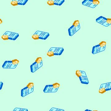 Smart device tech enthusiast isometric icon seamless pattern Stockillustratie