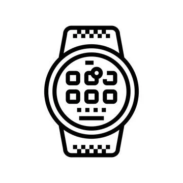 Smart device tech enthusiast line icon vector illustration Stock Illustration