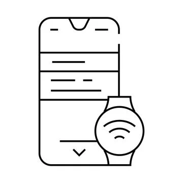 Smart device tech enthusiast line icon vector illustration Illustrazione stock