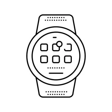 Smart device tech enthusiast line icon vector illustration Stockillustratie