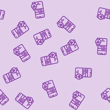 Smart device tech enthusiast line vector seamless pattern Stock Illustration