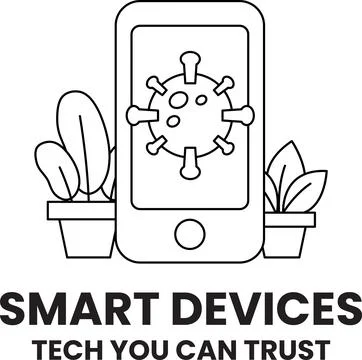A smart device with a virus on it 库存插图