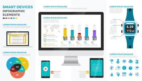 Smart devices infographic elements Stock Illustration