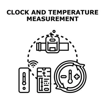 Smart devices tracking time and temperature concept 스톡 일러스트