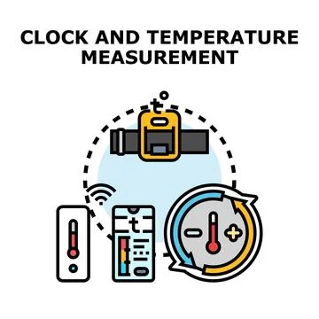 Smart devices tracking time and temperature concept Illustrazione stock