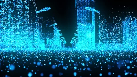 Smart digital city connected building architecture network for information techn Stock Footage 107575236
