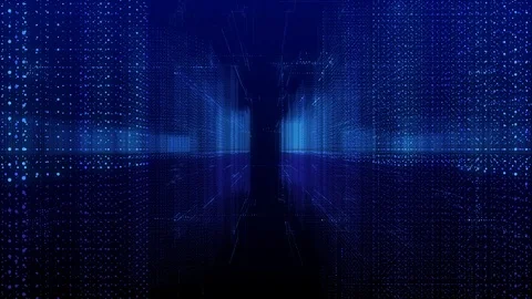 Smart digital city wireframe cityscape or skyscraper in futuristic style Stock Footage 103839722