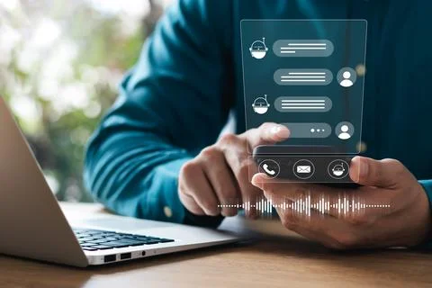 Smart Digital Customer Service Application AI Chatbot, Artificial Intelligenc Stock Photos