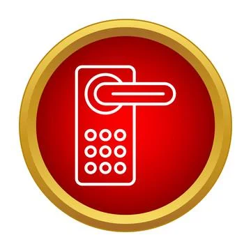 Smart digital door lock with keypad icon Stock Illustration